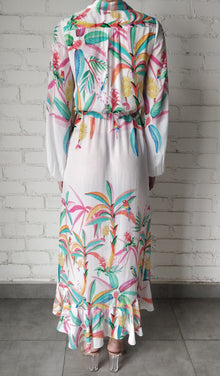 Rococo Sand | Rio Waist Tie Long Dress | Multicolor