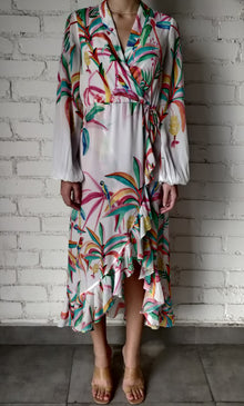 Rococo Sand | Rio Waist Tie Long Dress | Multicolor