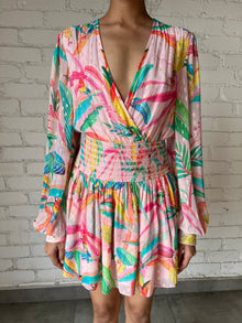 Rococo Sand | Rio Relaxed Fit Long-Sleeve Short Dress | Multicolor