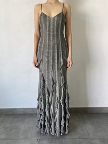 Rococo Sand | River V-Neck Sleeveless Long Dress | Grey