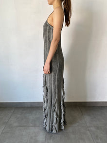 Rococo Sand | River V-Neck Sleeveless Long Dress | Grey