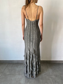 Rococo Sand | River V-Neck Sleeveless Long Dress | Grey
