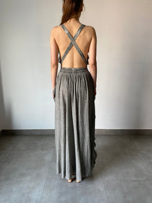 Rococo Sand | River Deep V-Neck Sleeveless Long Dress | Grey
