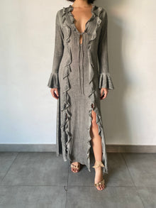 Rococo Sand | River Deep V-Neck Long-Sleeve Long Dress | Grey