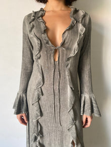 Rococo Sand | River Deep V-Neck Long-Sleeve Long Dress | Grey
