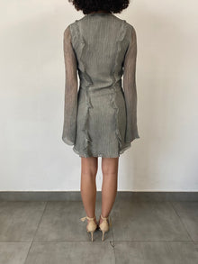 Rococo Sand | River V-Neck Short Dress | Grey