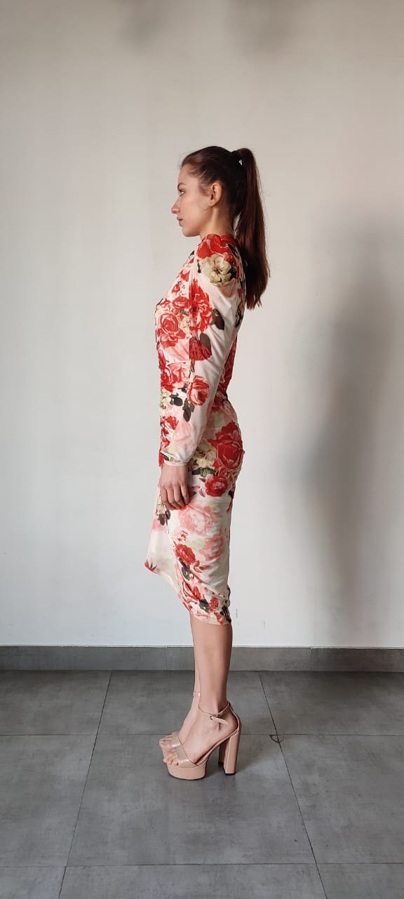 Rococo Sand | Rosie Floral Midi Dress | White