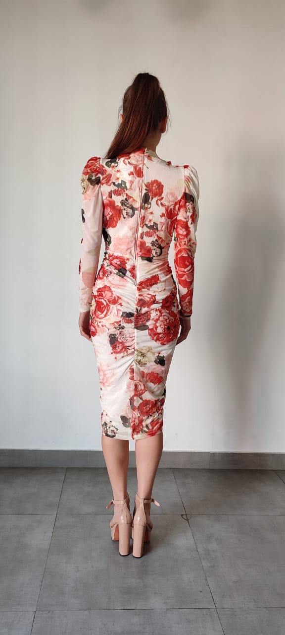 Rococo Sand | Rosie Floral Midi Dress | White