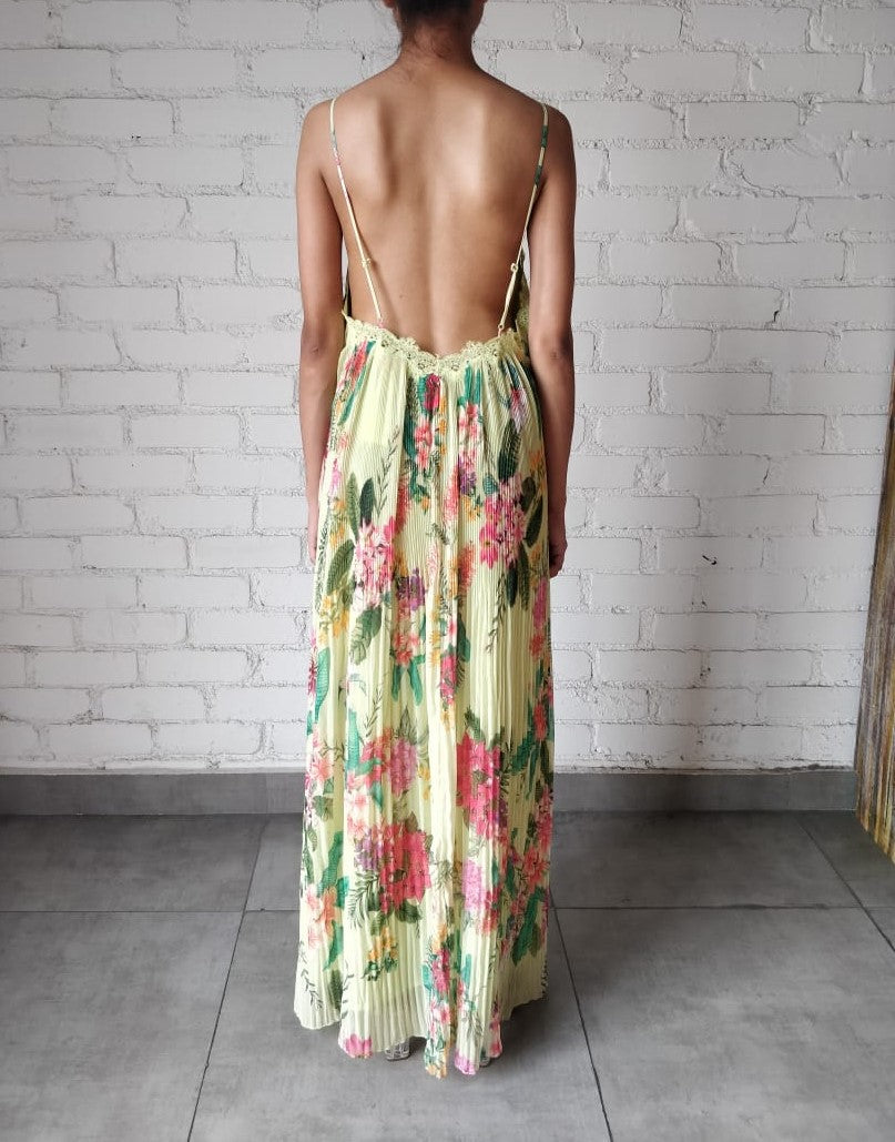 Rococo Sand | Rue Long Dress | Lime Green