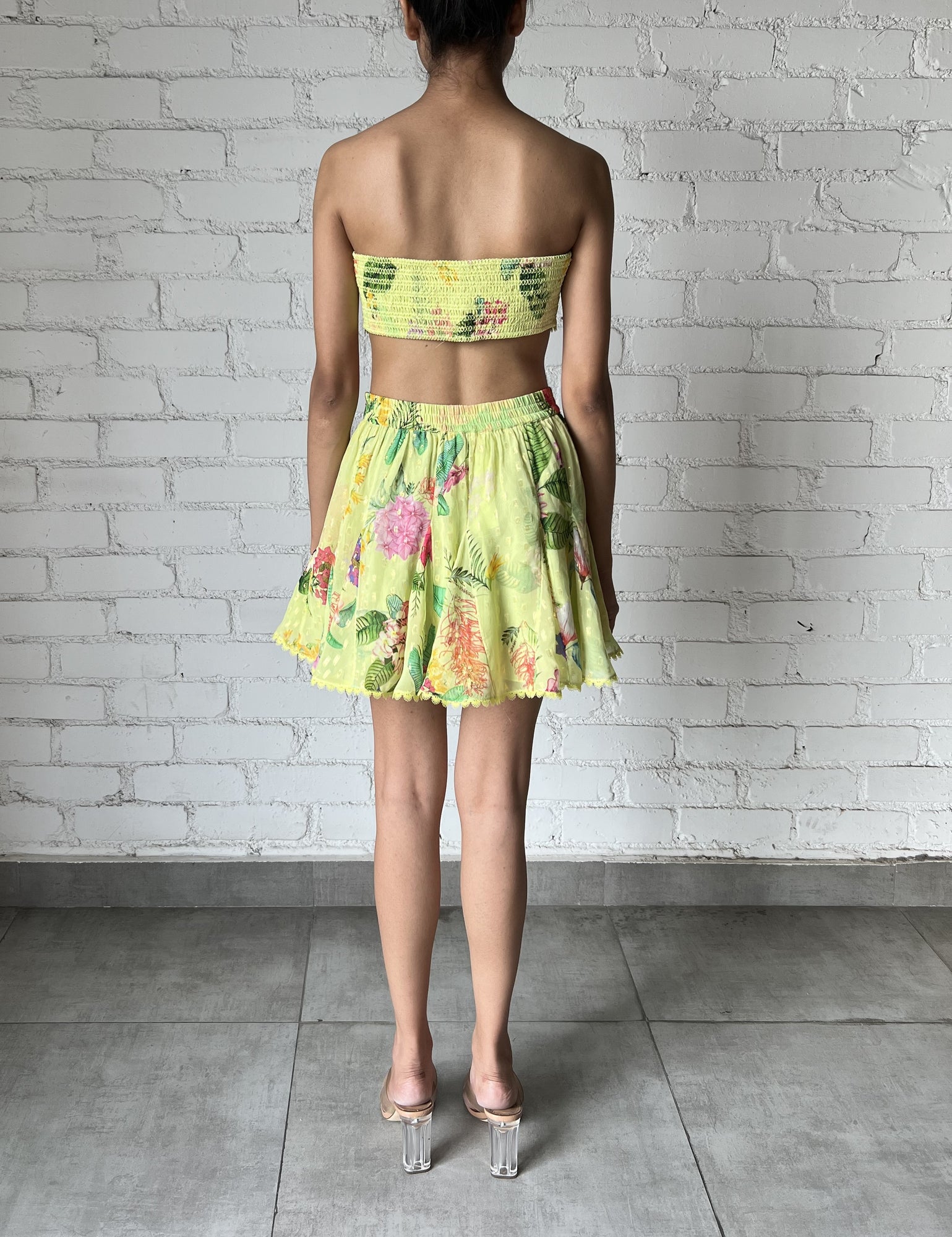 Rococo Sand | Rue Mini Skirt | Lime Green