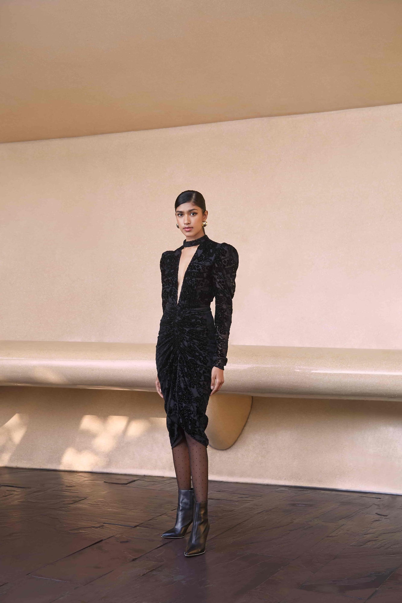 Rococo Sand | Sade Midi Dress | Black