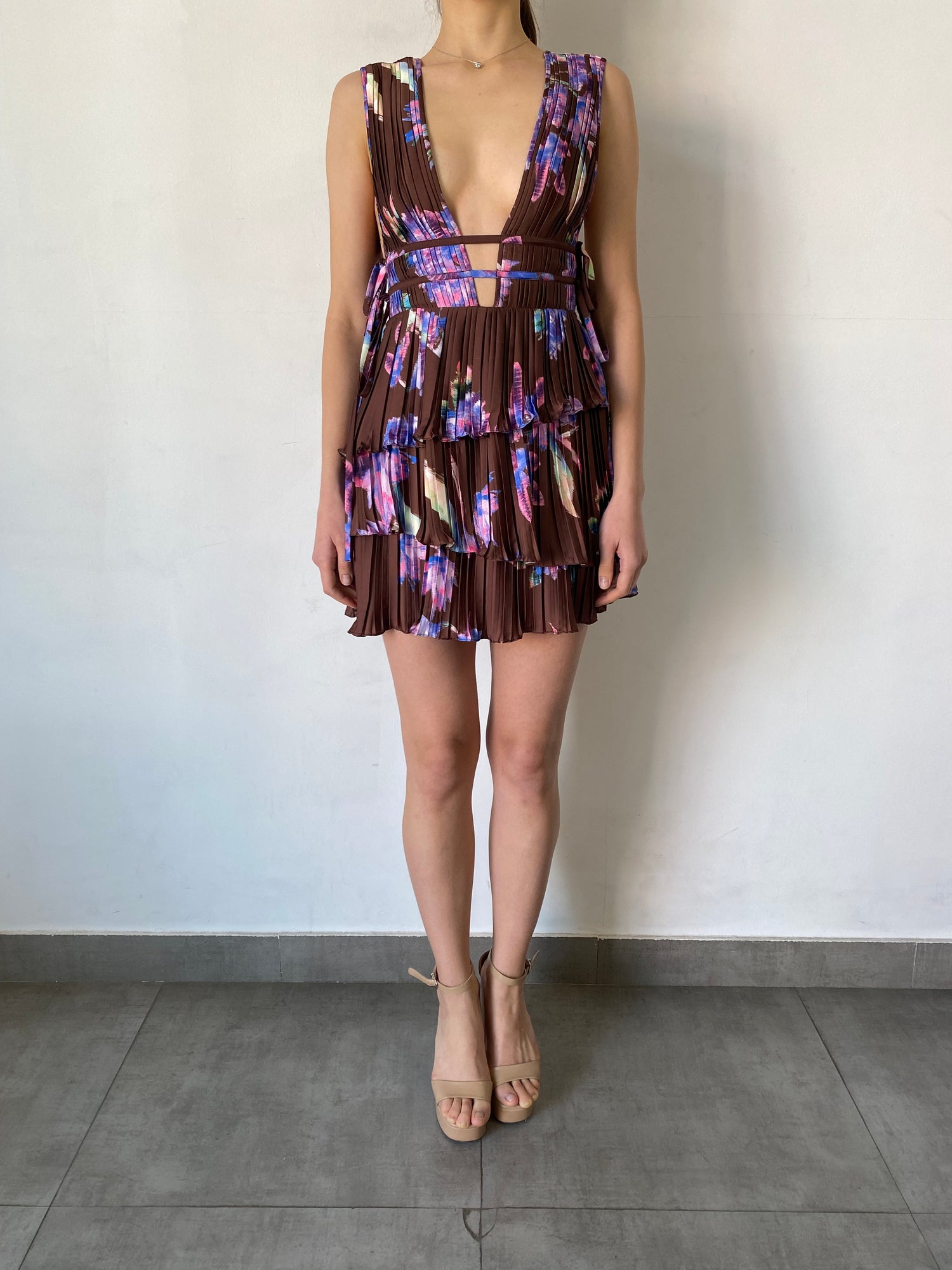 Rococo Sand | Shay Short Dress | Brown Multi