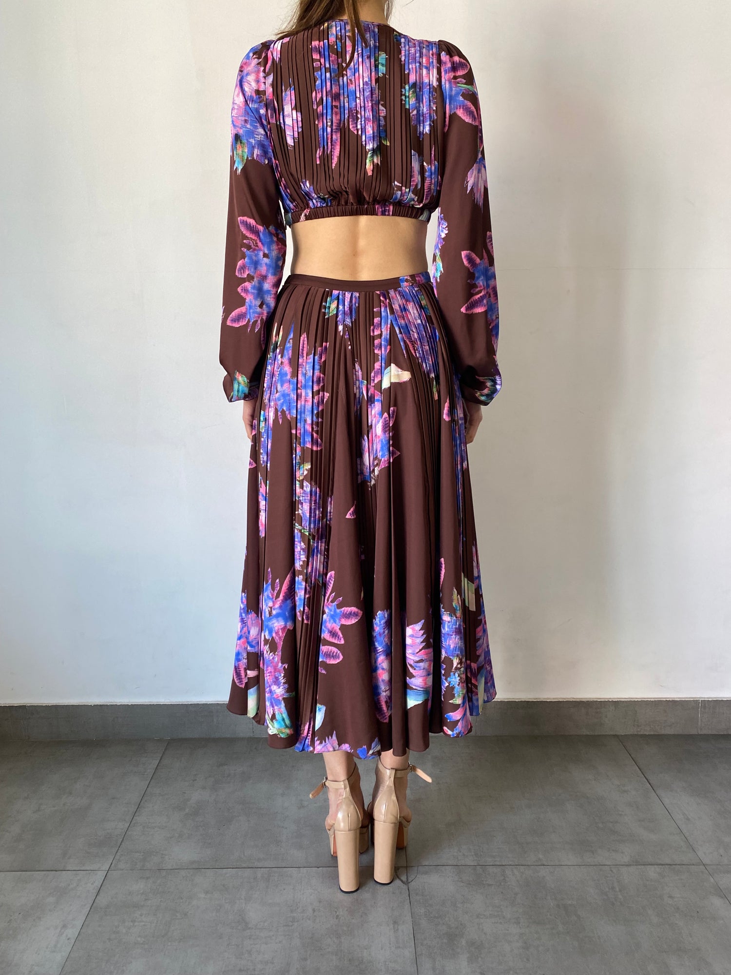 Rococo Sand | Shay Long-Sleeve Long Dress | Brown