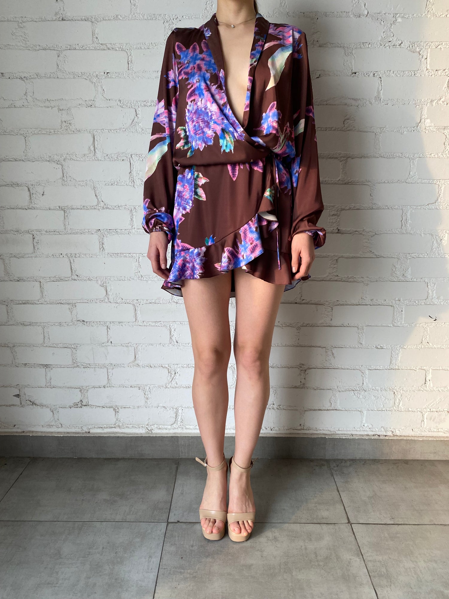 Rococo Sand | Shay Collared Short Dress | Brown