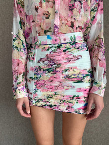 Rococo Sand | Mist Floral Short Skirt | Powder Blue/Pink