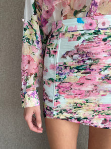 Rococo Sand | Mist Floral Short Skirt | Powder Blue/Pink