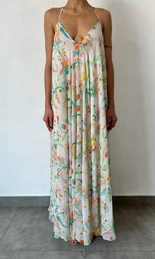 Rococo Sand | Susan Viscose Georgette Cosmic Lurex High Low Maxi Dress | White