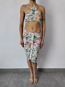 Rococo Sand | Susan Midi Skirt | White Multi