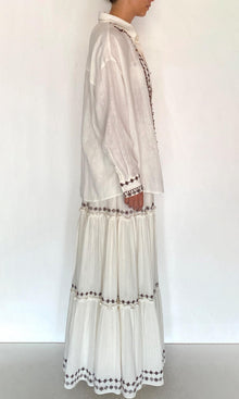 Rococo Sand | Taz Double Gauze Oversized Shirt | White
