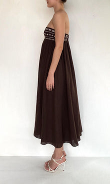 Womens | Taz Double Gauze Midi Dress | Brown