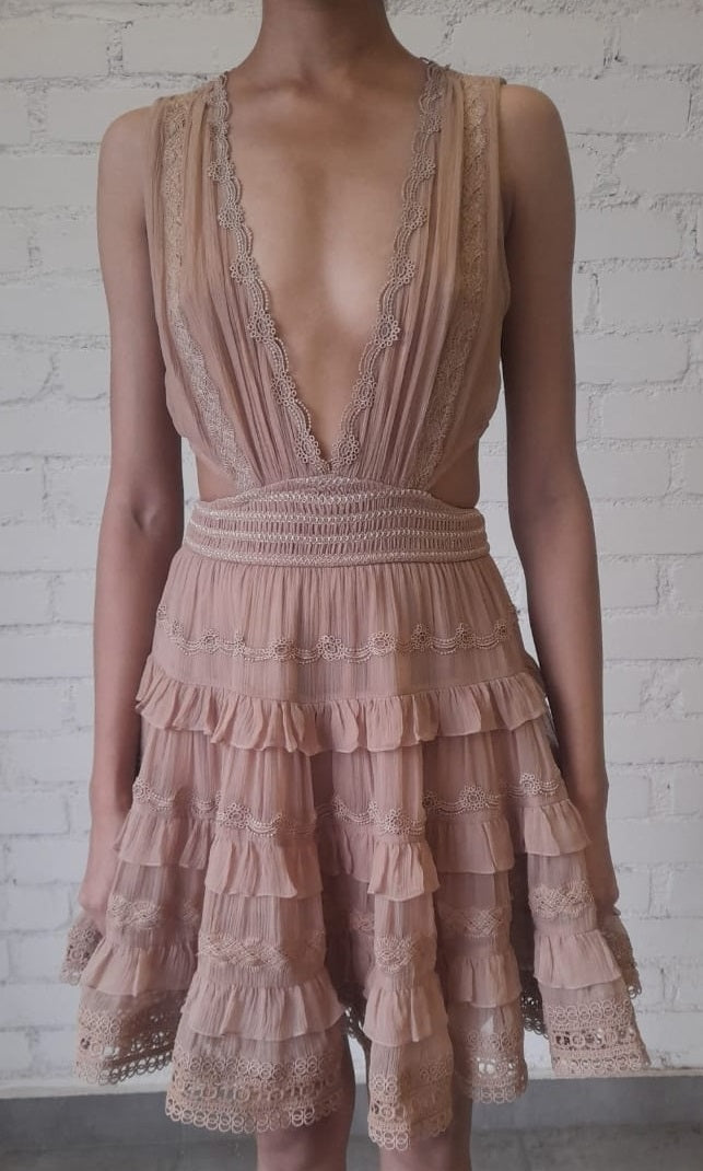 Rococo Sand | Tessa Short Dress | Tan