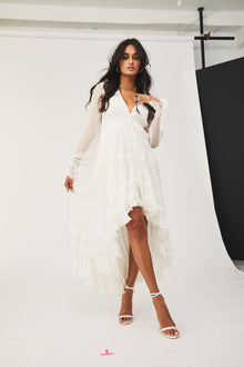 Rococo Sand | True High Low Dress | White