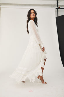 Rococo Sand | True High Low Dress | White