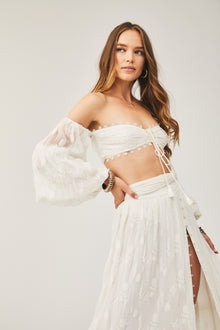 Rococo Sand | Willa Off-Shoulder Bandeau | Off-White