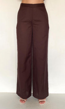 Womens | Zin Linen Cotton Straight Pants | Brown