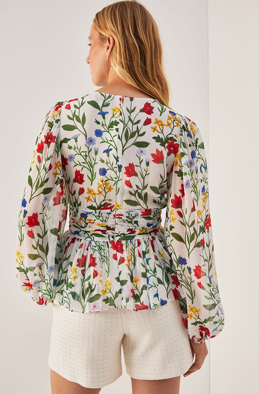 Botanica Fleur Peplum Blouse | Ivory