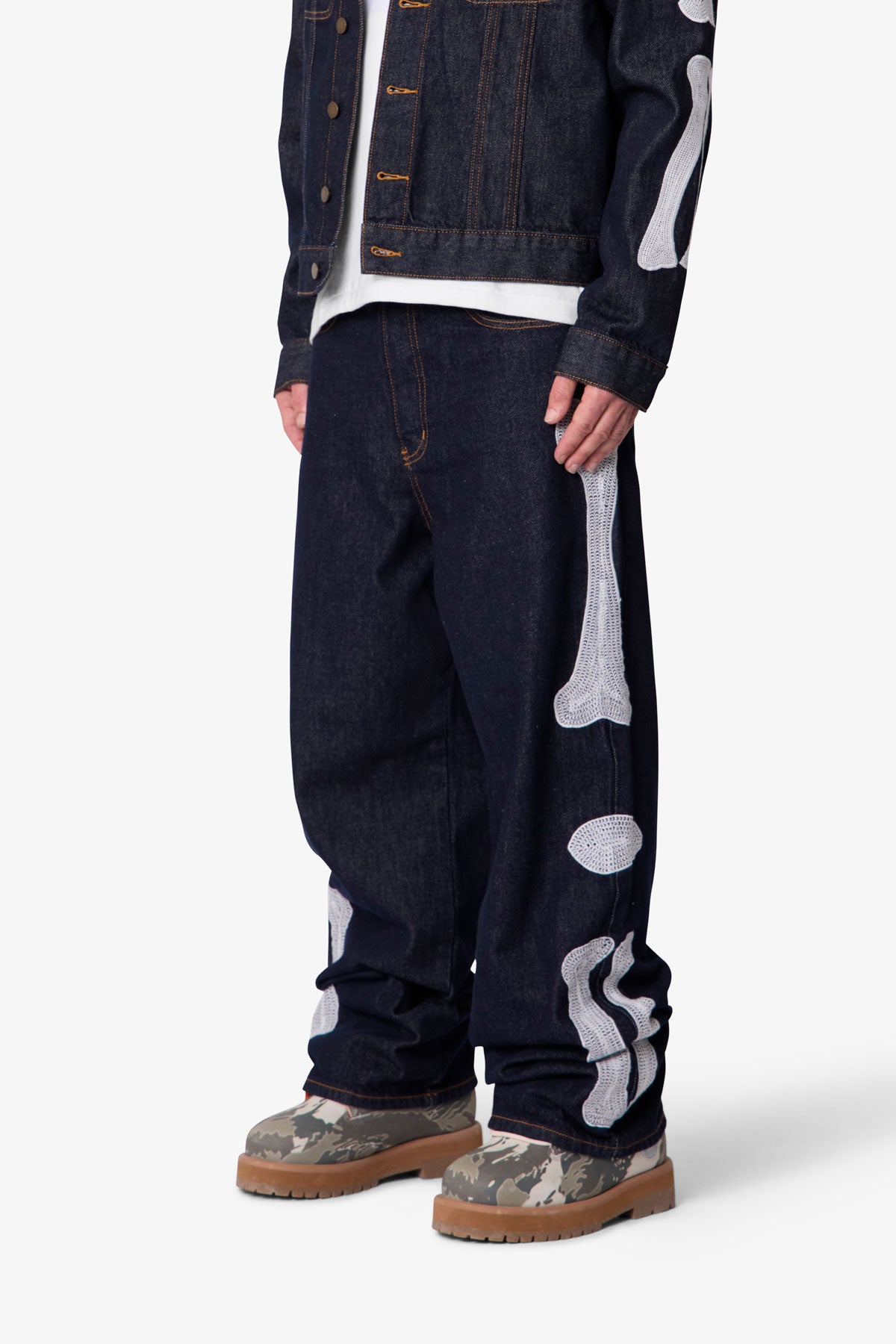 Raw Skeleton Ultra Baggy Denim | Rinsed Indigo
