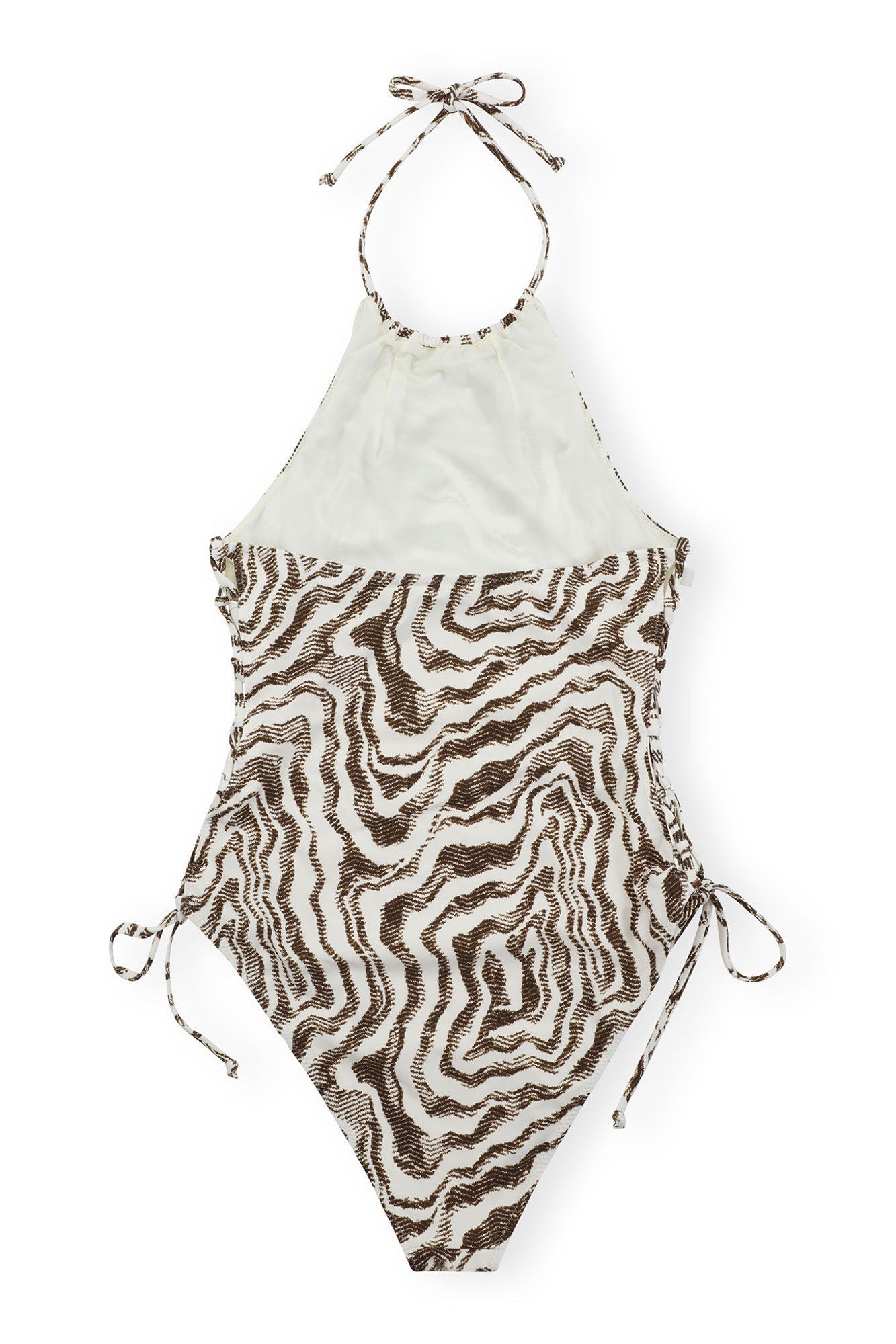 Recycled Printed Tieband Swimsuit | Egret