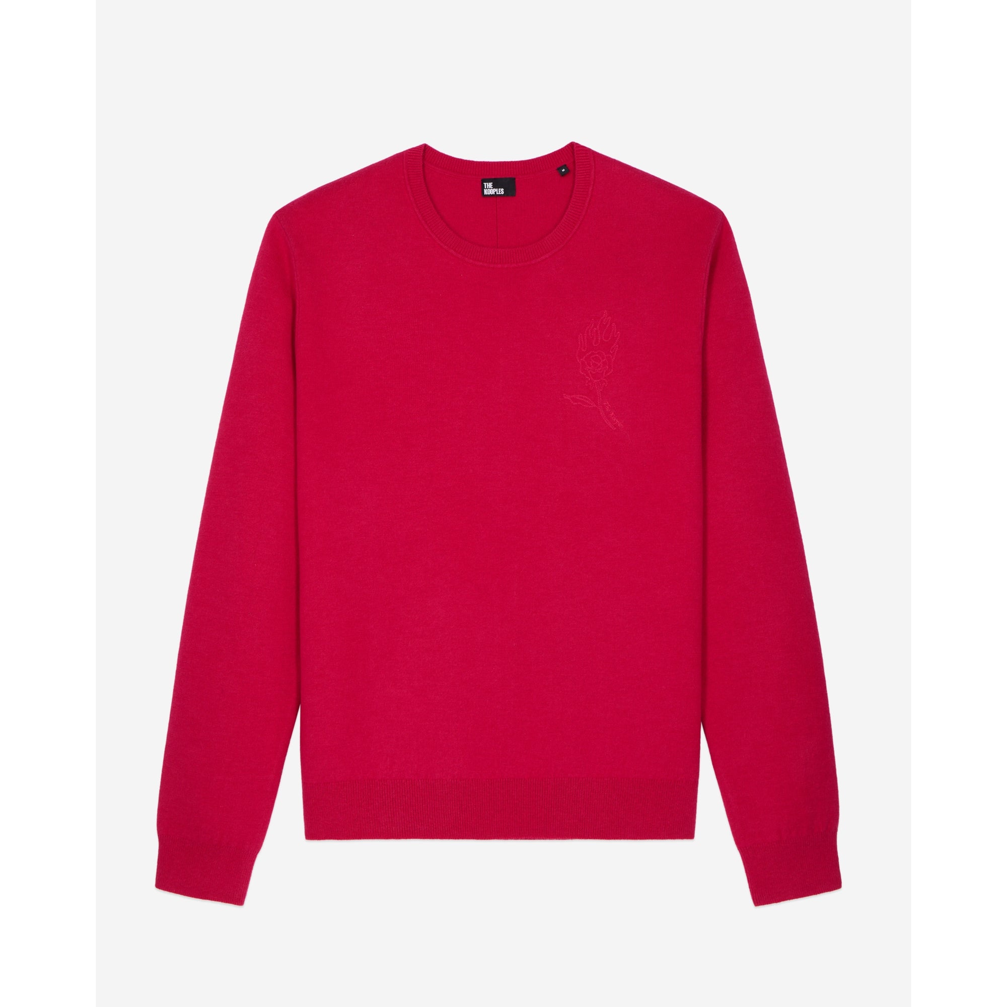 Red Wool-Blend Sweater With Embroidery | Men | Cherry