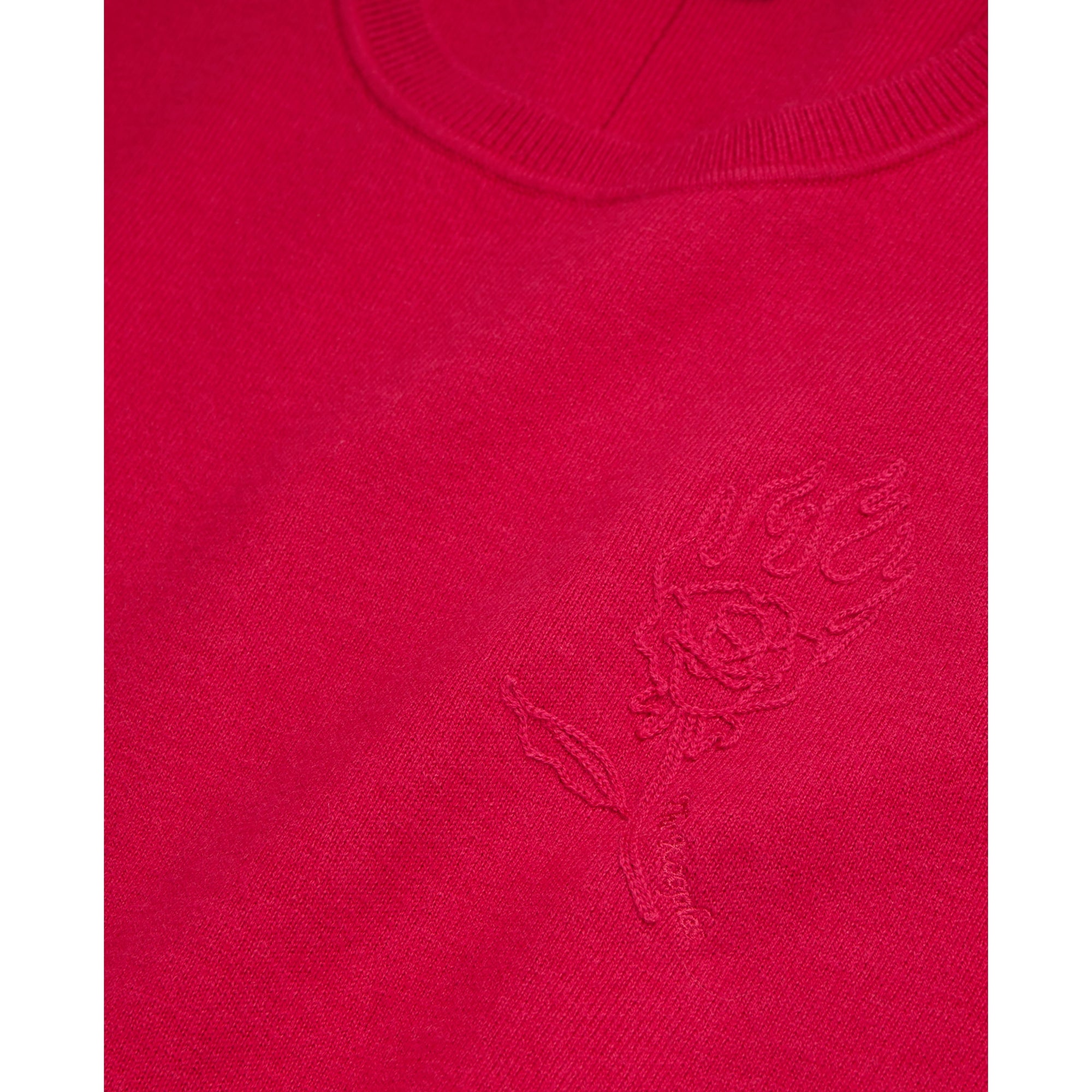 Red Wool-Blend Sweater With Embroidery | Men | Cherry