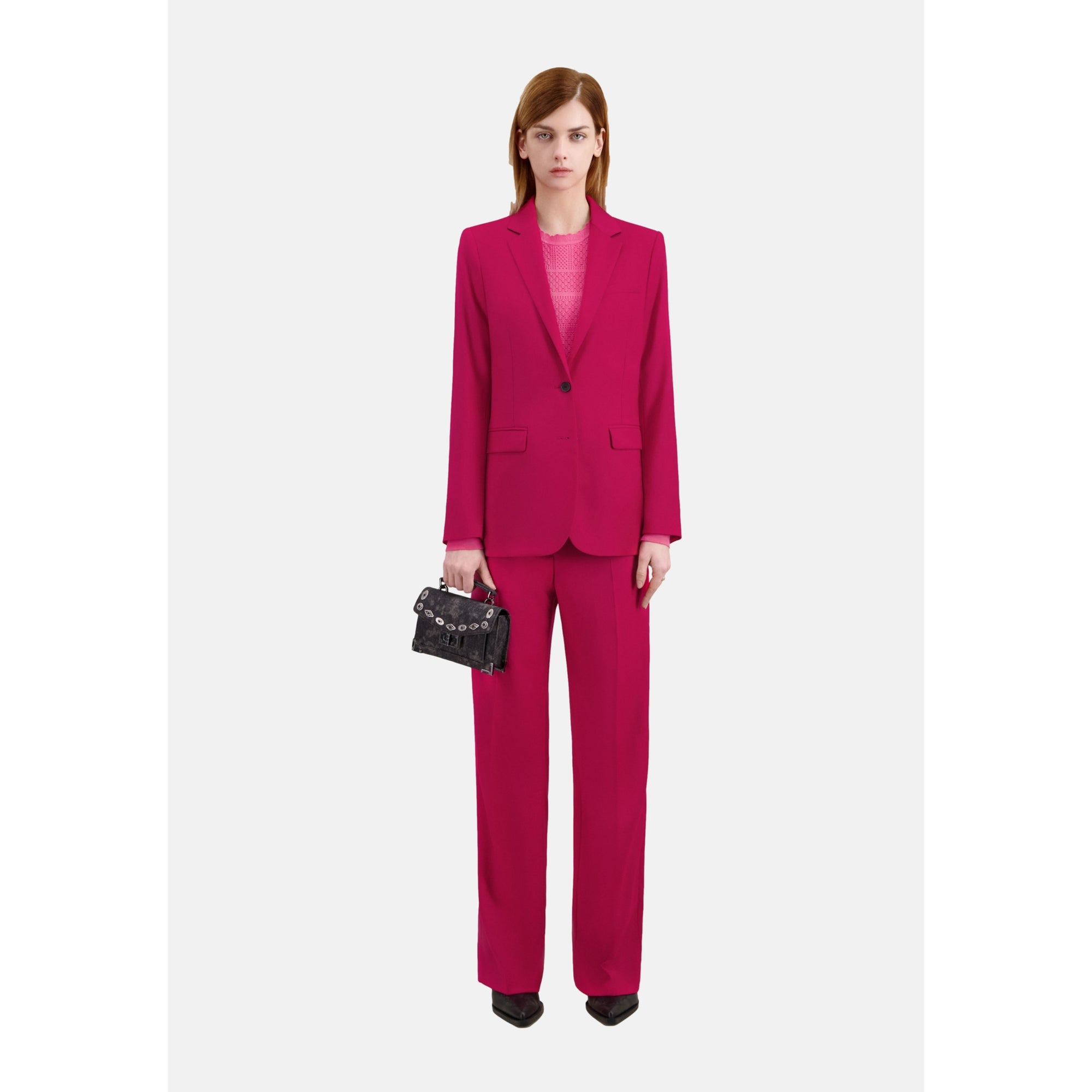 Red Wool Suit Jacket | Women | Cherry