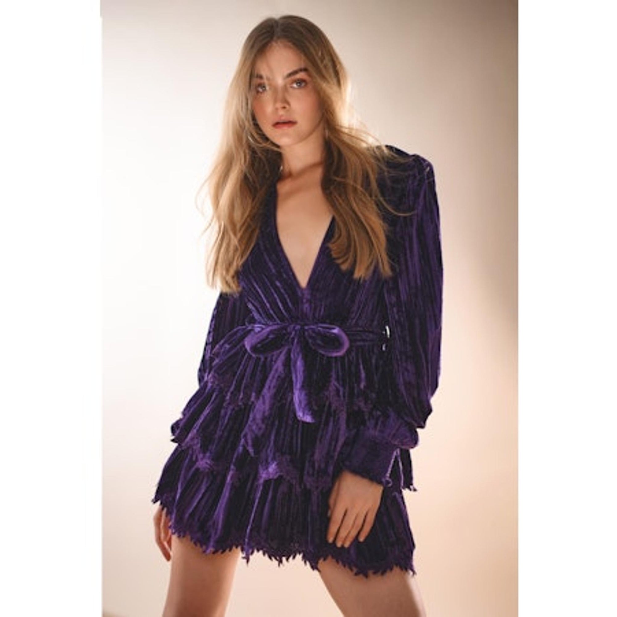 Reha Purple Short Dress-V1