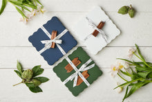 Square Scalloped Cheese Board with Cheese Markers | Navy Blue | Small