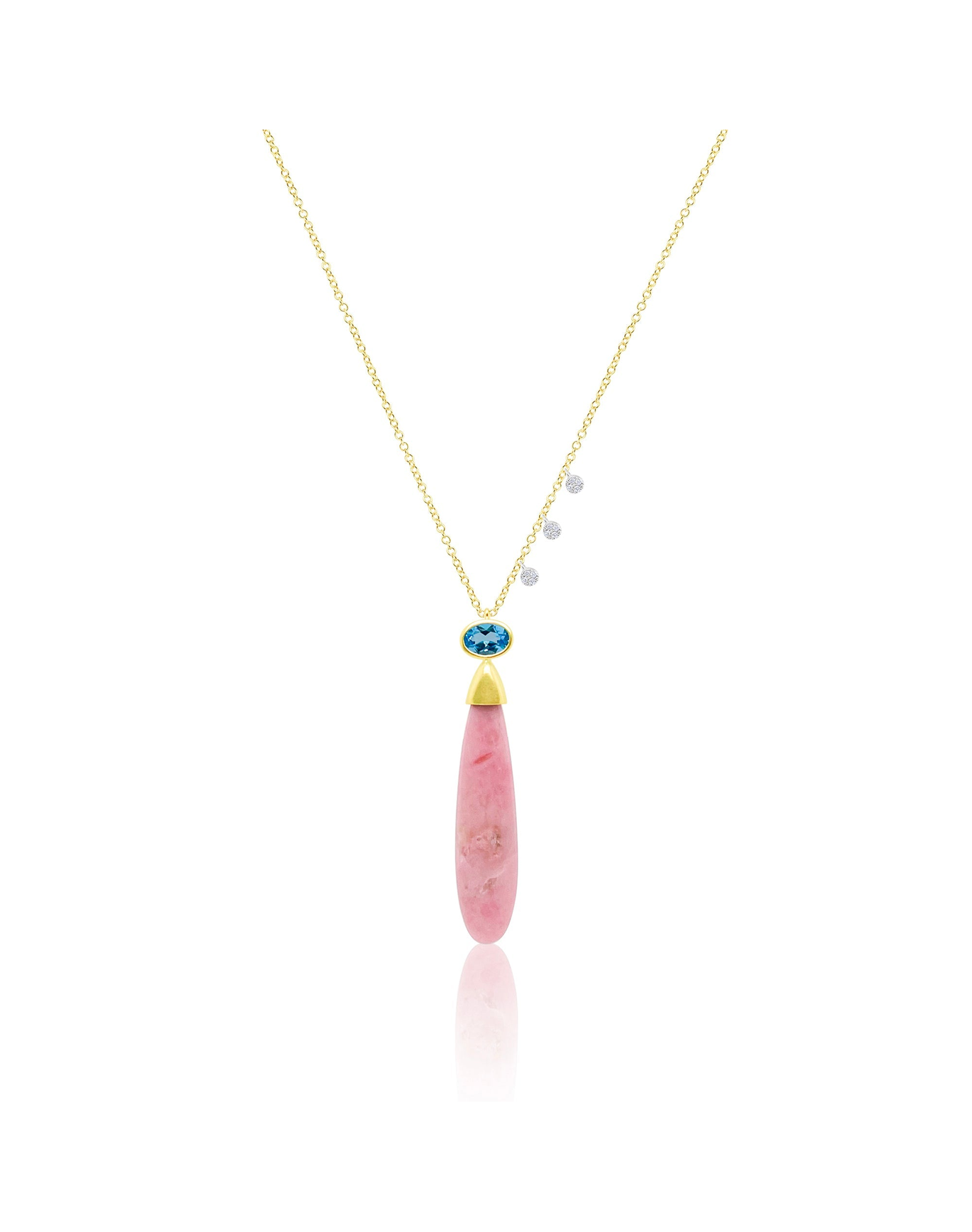 Rhodonite Diamond Topaz Necklace | Blue