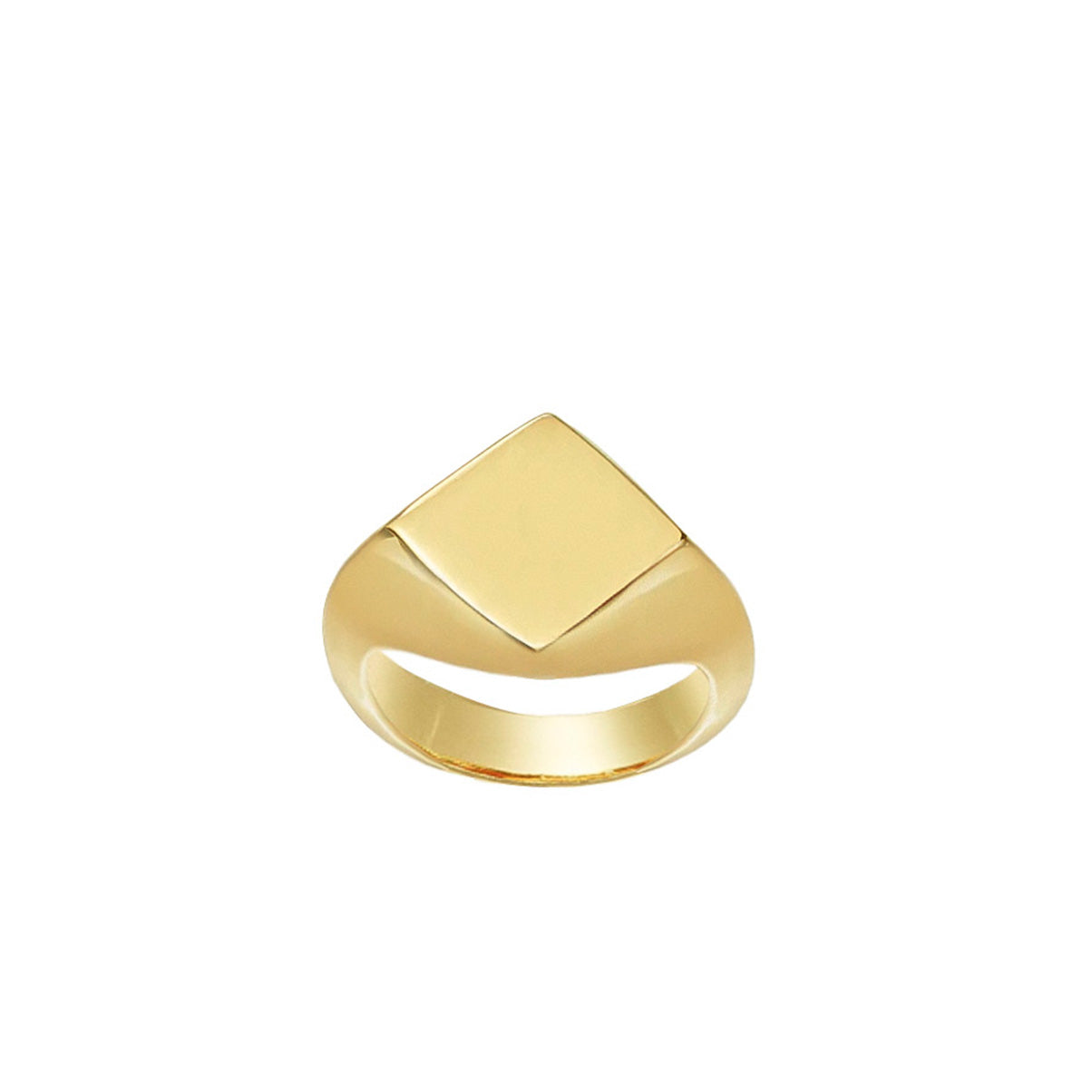 The Rhombus Signet Ring | 18KT Gold Vermeil & Sterling Silver