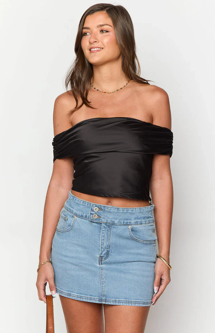 Ria Denim Mini Skirt | Light Wash