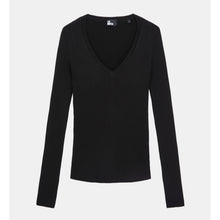 Ribbed Fine Knit Sweater | Women | Black