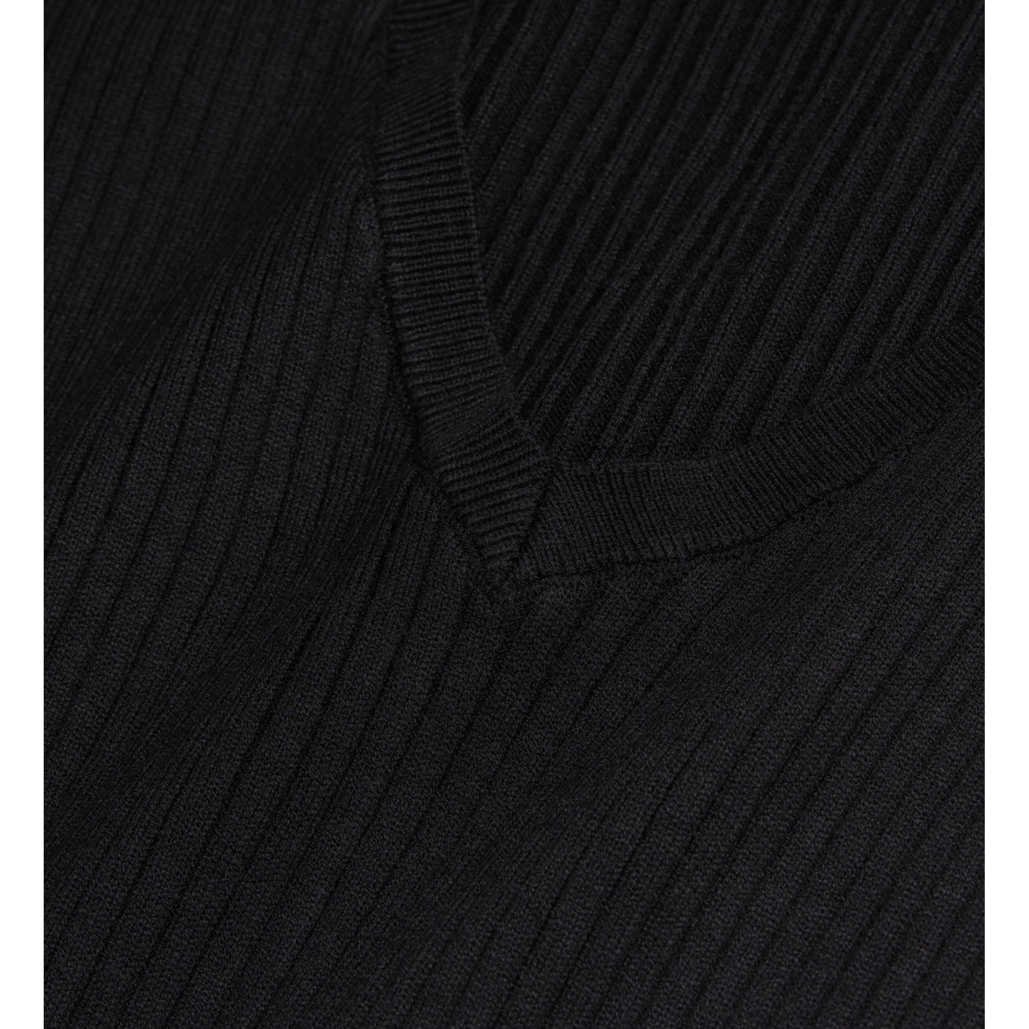 Ribbed Fine Knit Sweater | Women | Black