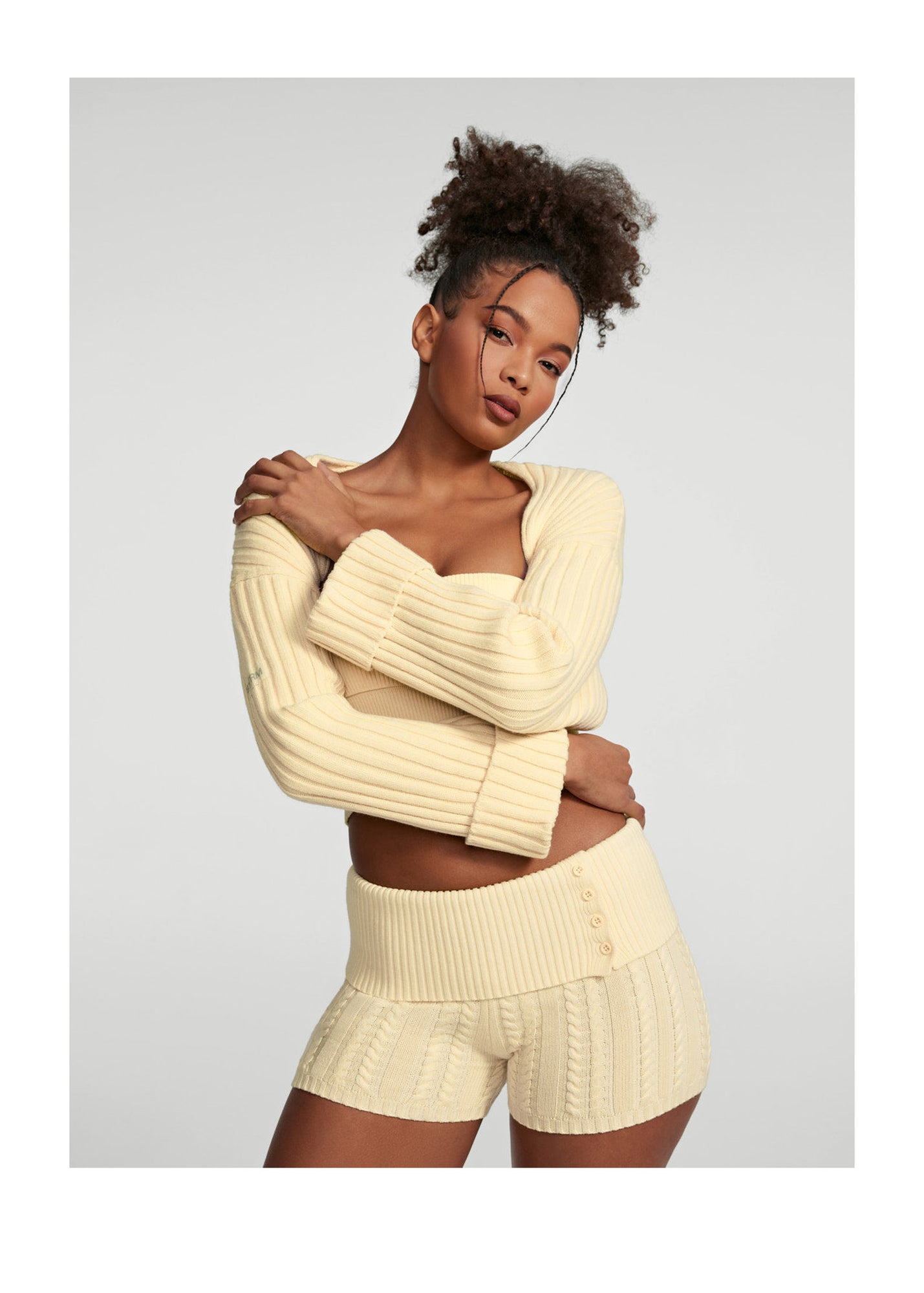 Ribbed Knit Shrug | Lemon Meringue