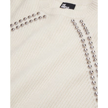 Ribbed Wool And Cashmere Sweater With Studs | Women | Ecru