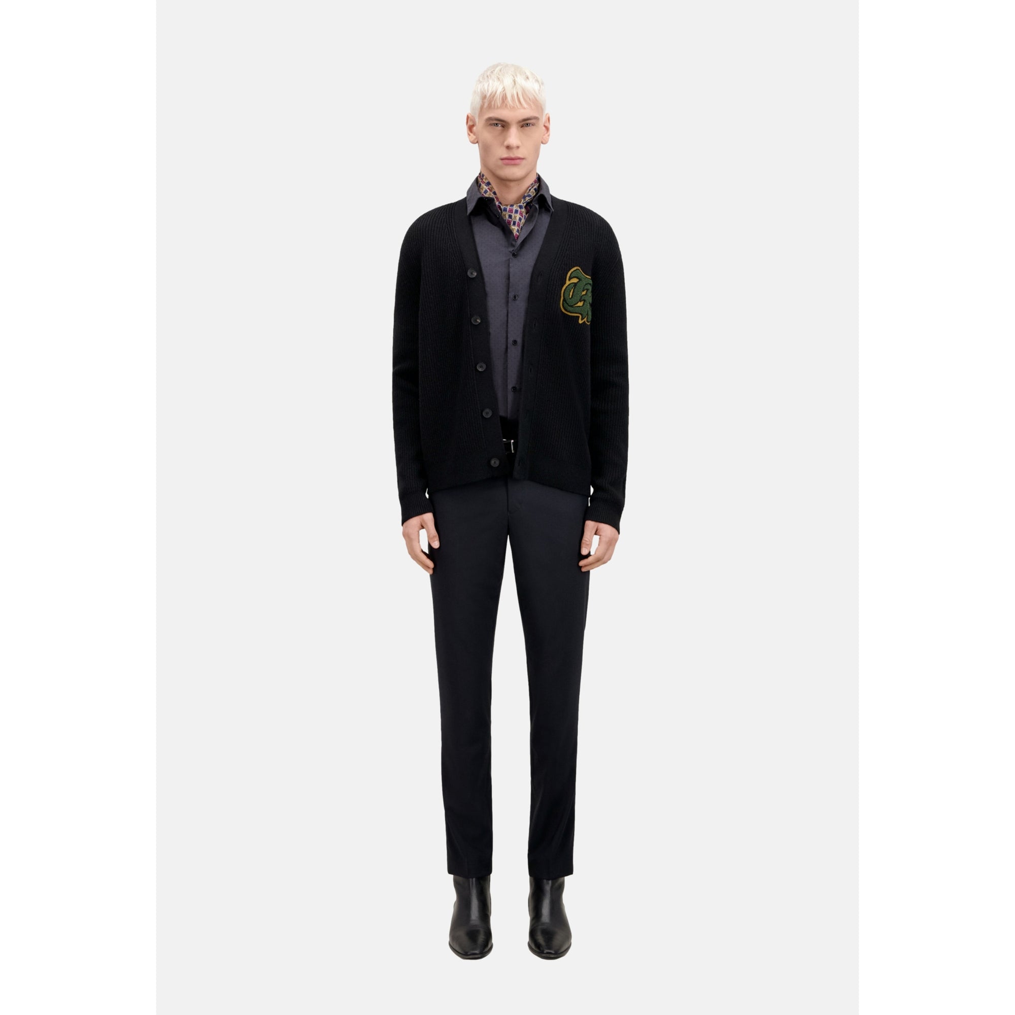 Ribbed Wool-Blend Cardigan | Men | Black