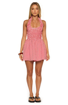 Robin Halter Playsuit | Red Gingham