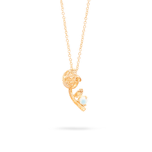 Rose Charm With Birthstone Necklace | Opal