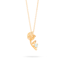 Stone and Strand 10K Yellow Gold Rose Charm With Peridot Necklace Front Image