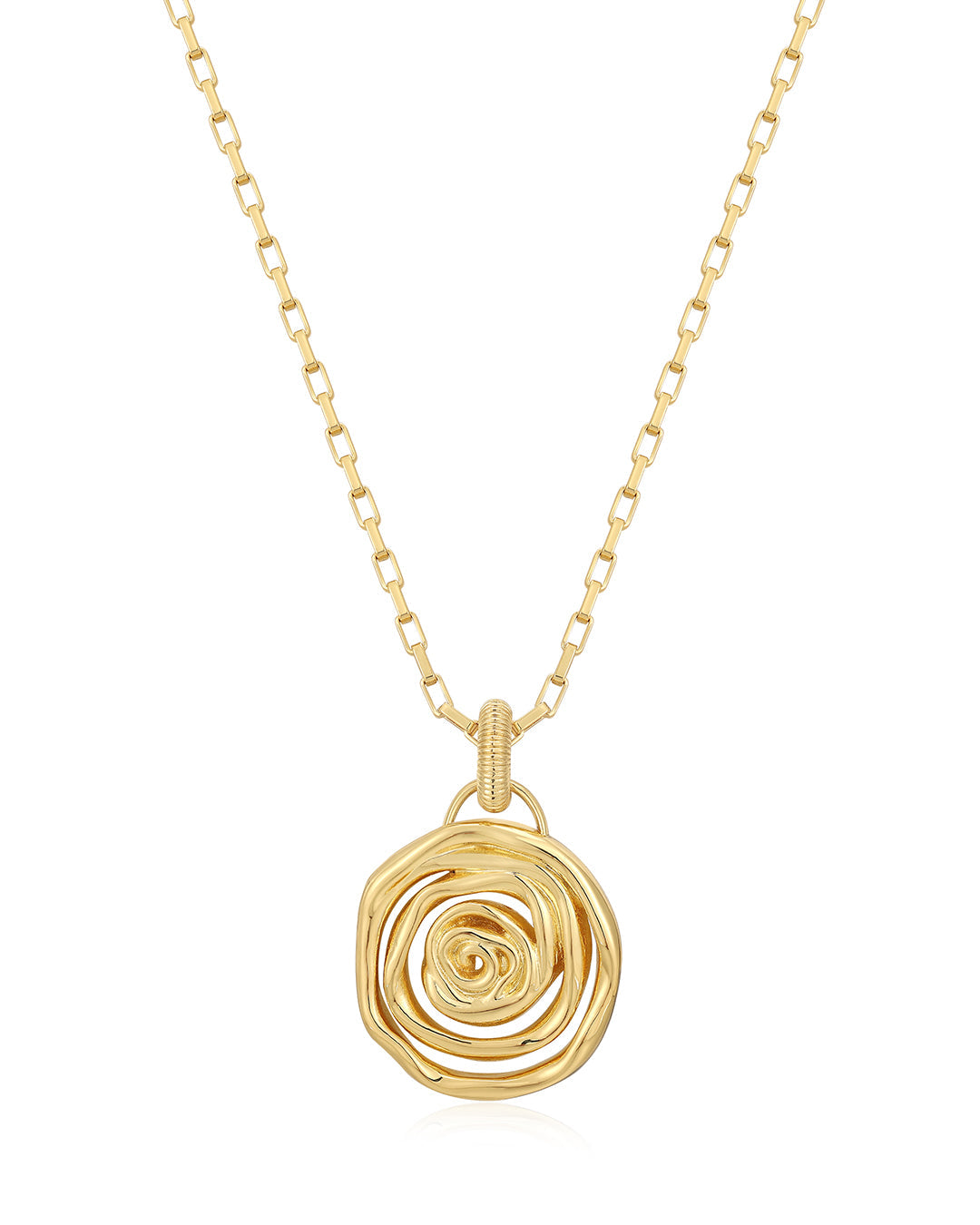 Rosette Coil Pendant Necklace - Gold | Plated Gold