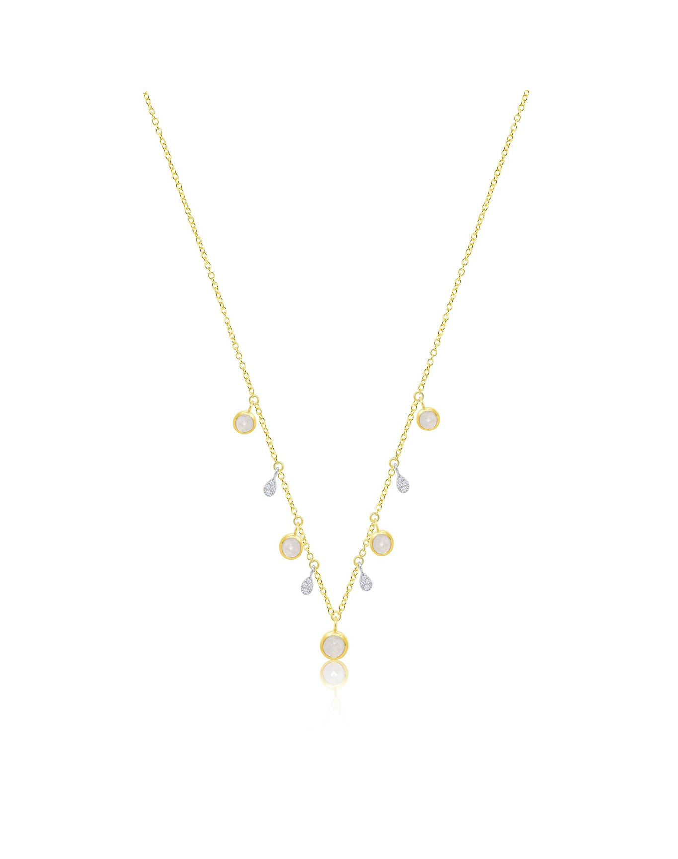Rough Diamond Drops Necklace | 14kt Yellow Gold